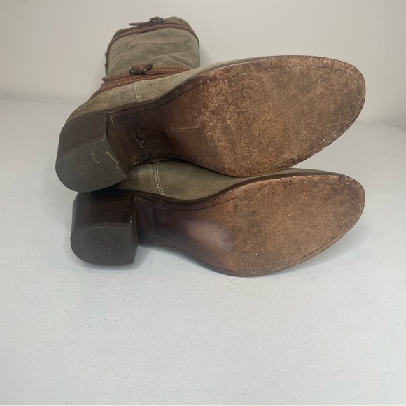 FRYE Taupe Suede JANE Strappy Knee High Boots sz 8 - Picture 7 of 12